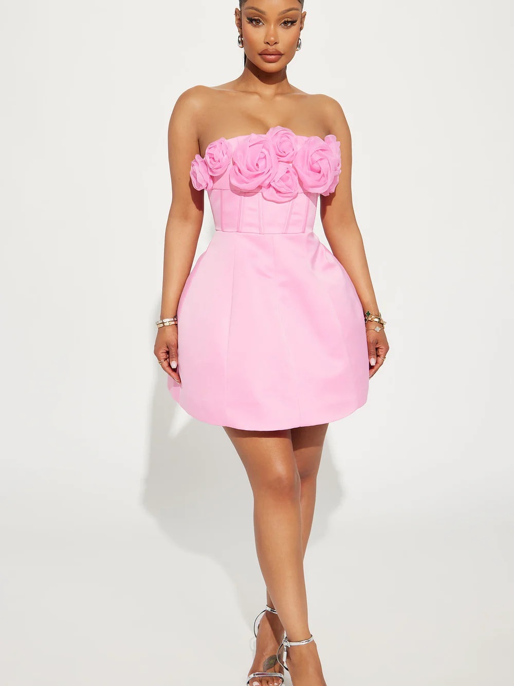 Fashion Nova Women’s Bliss Floral Corset Mini Dress Fashion Pink Size XS